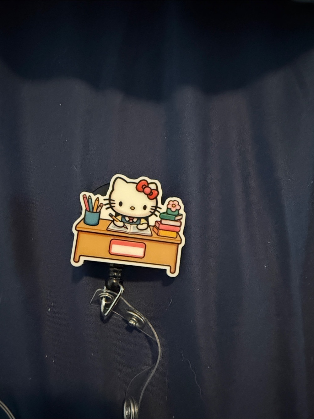 Hello Kitty Desk Badge Reel in Yellow and Pink